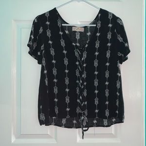 Pink Republic Black + White Blouse